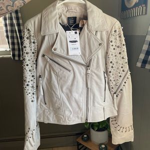 Zara TRF Outerwear Leather Studded Jacket